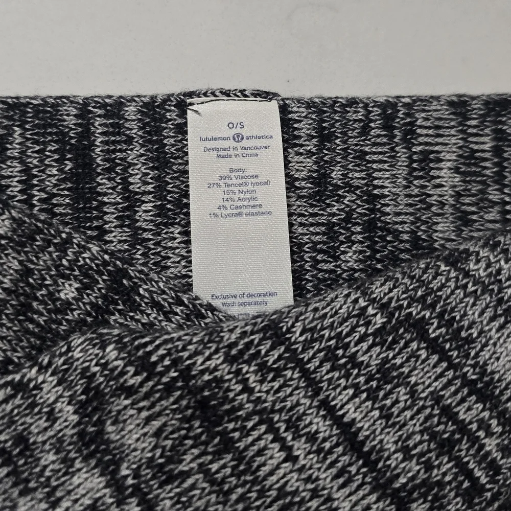 NEW Lululemon Mantra Twist Ear Warmer Heathered Black/ Heathered White